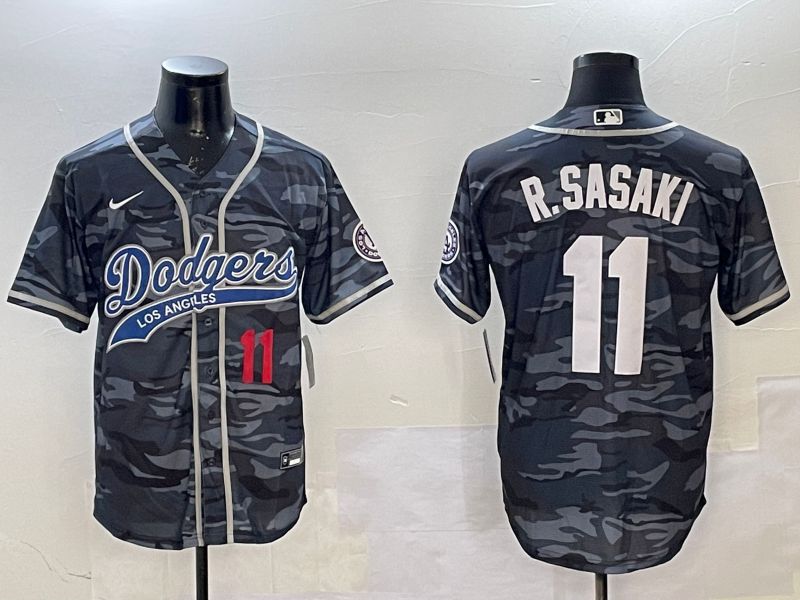 Men Los Angeles Dodgers #11 R.Sasaki Camo Joint Name 2025 Nike MLB Jersey style 3->los angeles dodgers->MLB Jersey
